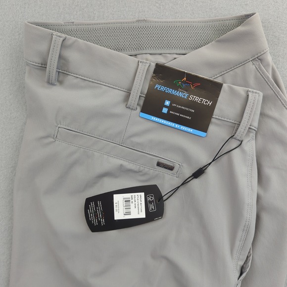 Greg Norman Golf Shorts Mens 40 Gray Performance Stretch UPF Comfort Waistband - Picture 1 of 12